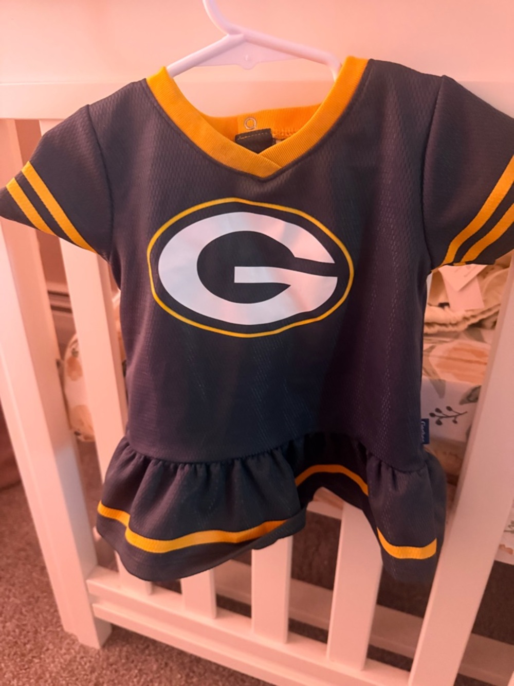 Green Bay Packers Infant Girls' Navy & Gold Ruffle Dress